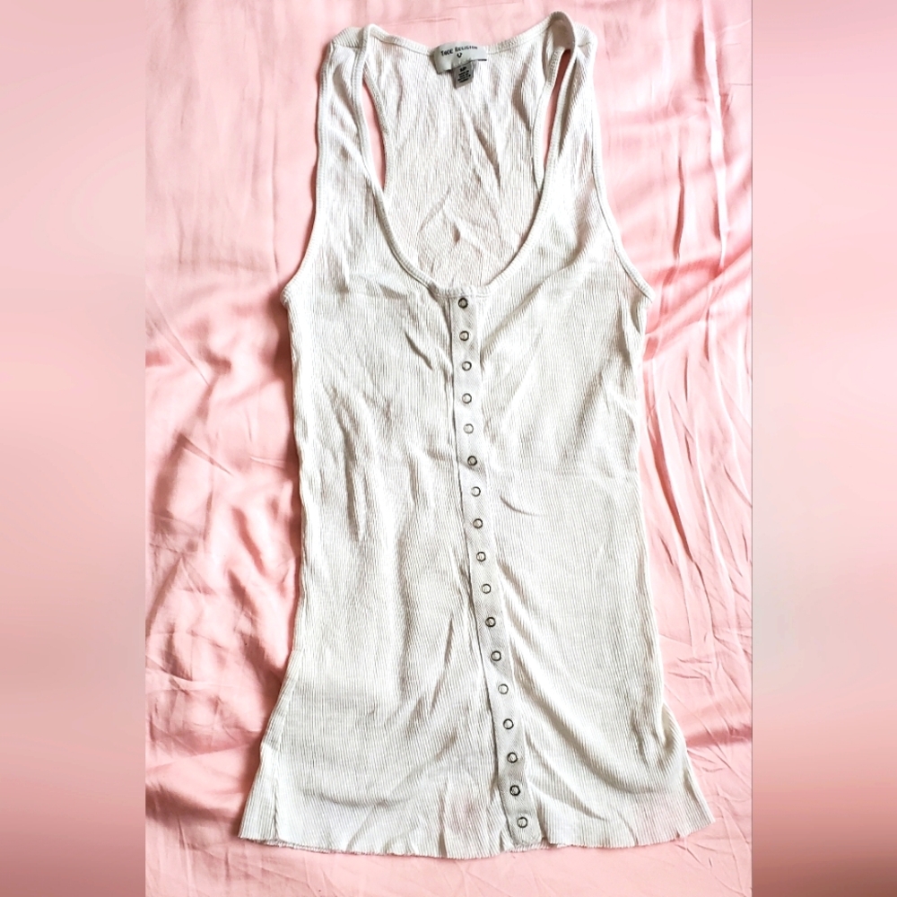 True Religion Snap Front Tank Top Size S/P